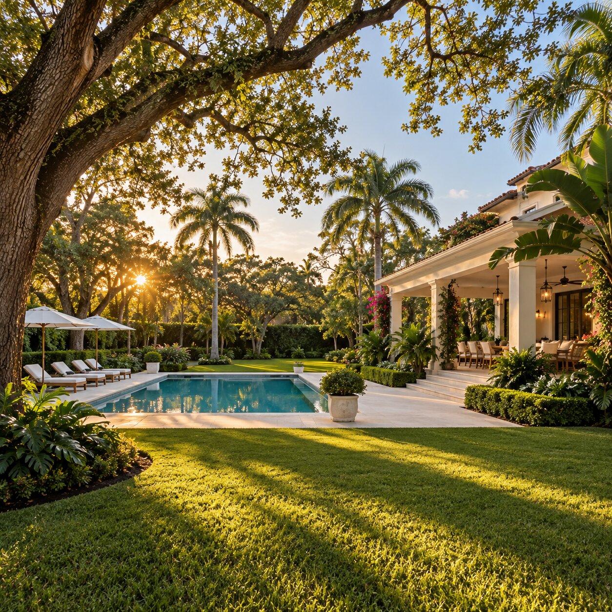 Family home with pool and large garden in Pinecrest, Miami